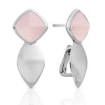 Sparkling Jewels Edge zilveren oorsieraden met roze kwarts