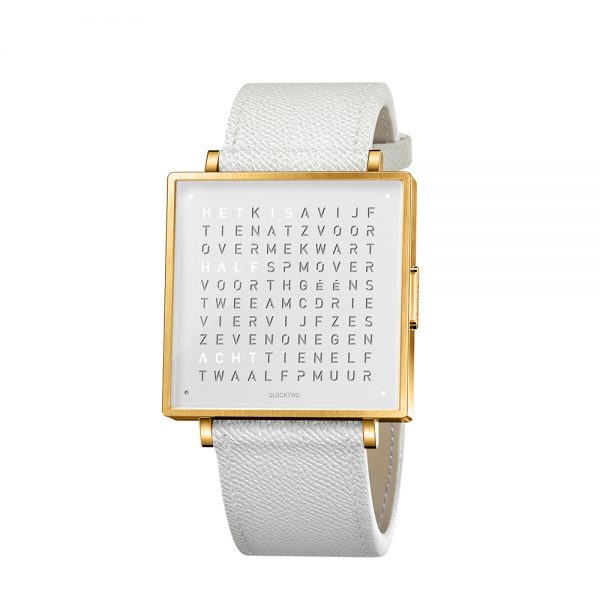 Qlocktwo W39 Gold White horloge