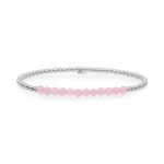 Sparkling Jewels Universe zilveren armband met roze kwarts