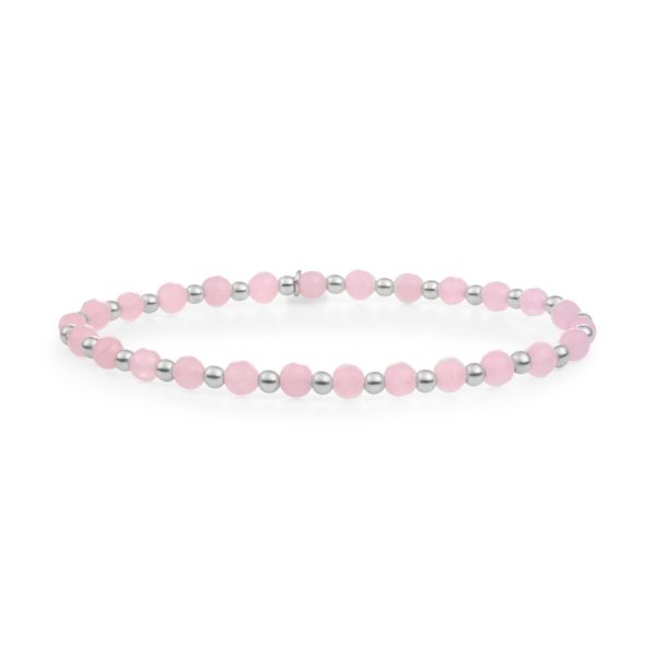Sparkling Jewels Interstellar zilveren armband met roze kwarts