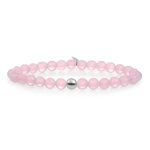 Sparkling Jewels Saturn zilveren armband met roze kwarts