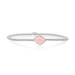 Sparkling Jewels Blossom zilveren armband met roze kwarts