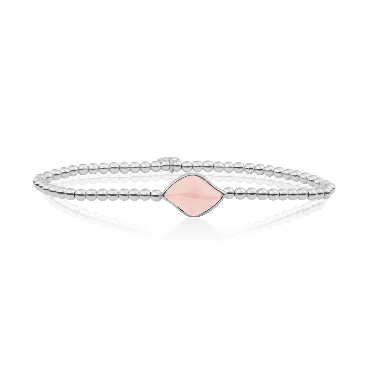 Sparkling Jewels Blossom zilveren armband met roze kwarts