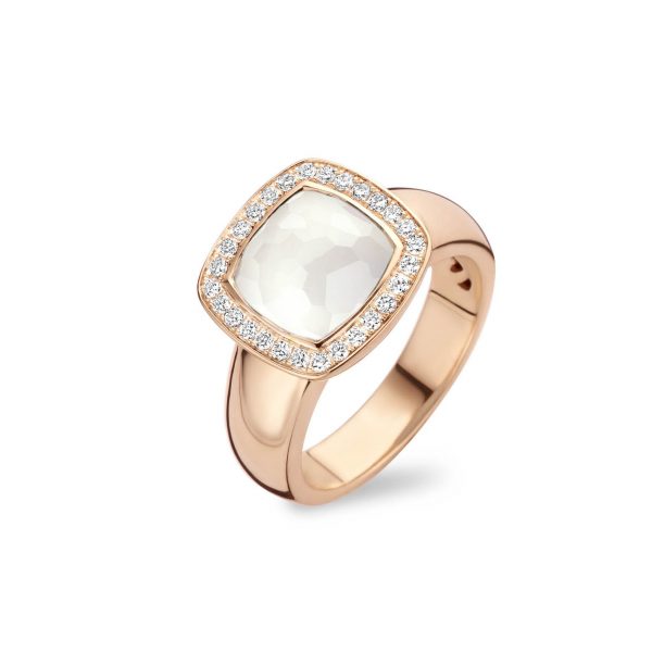 kroeg sigaar R Tirisi Jewelry roségouden ring met kwarts en diamant - Juweliershuis Aalbers