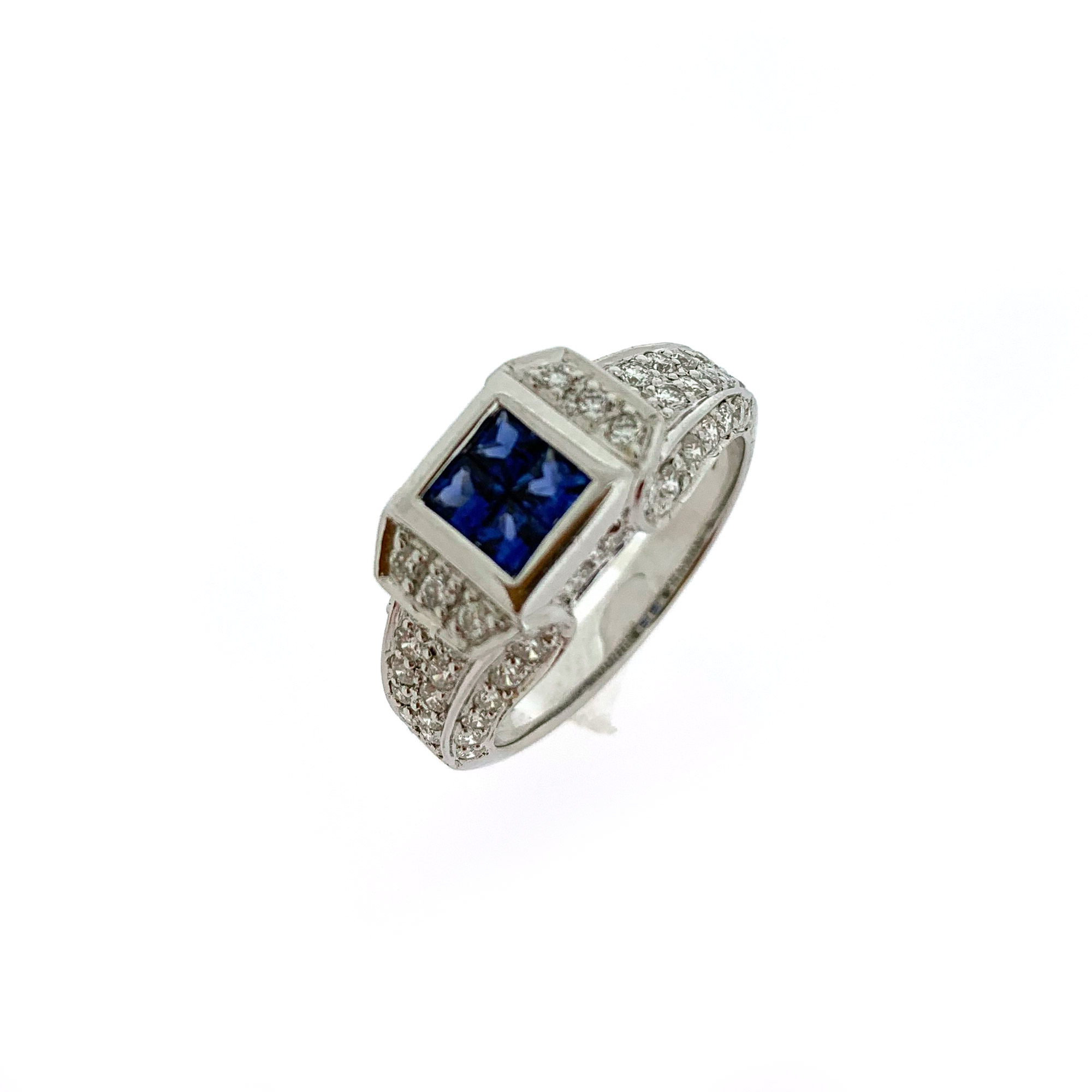 bescherming dwaas reactie Witgouden ring met blauwe saffier en briljant - Juweliershuis Aalbers